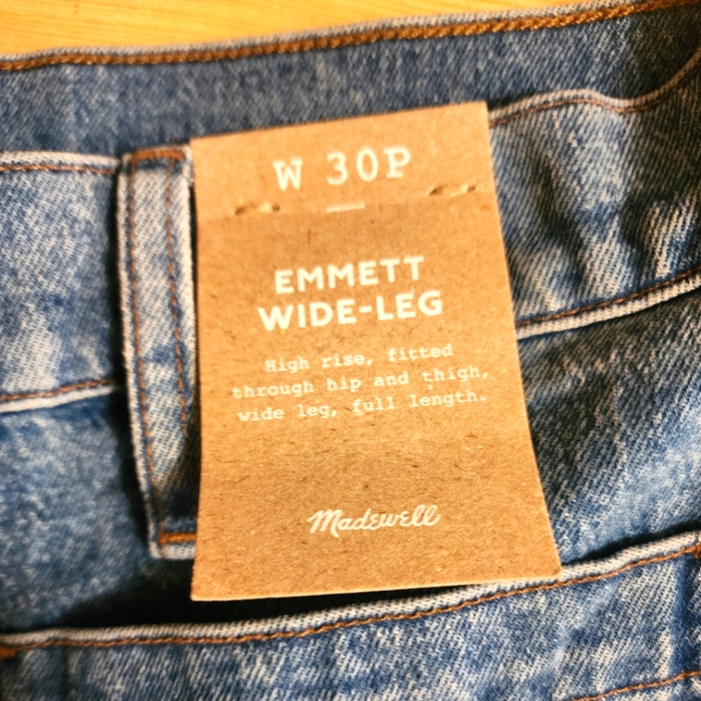 Madewell High Rise Wide Leg Denim Blue Jeans NWT - Picture 6 of 11